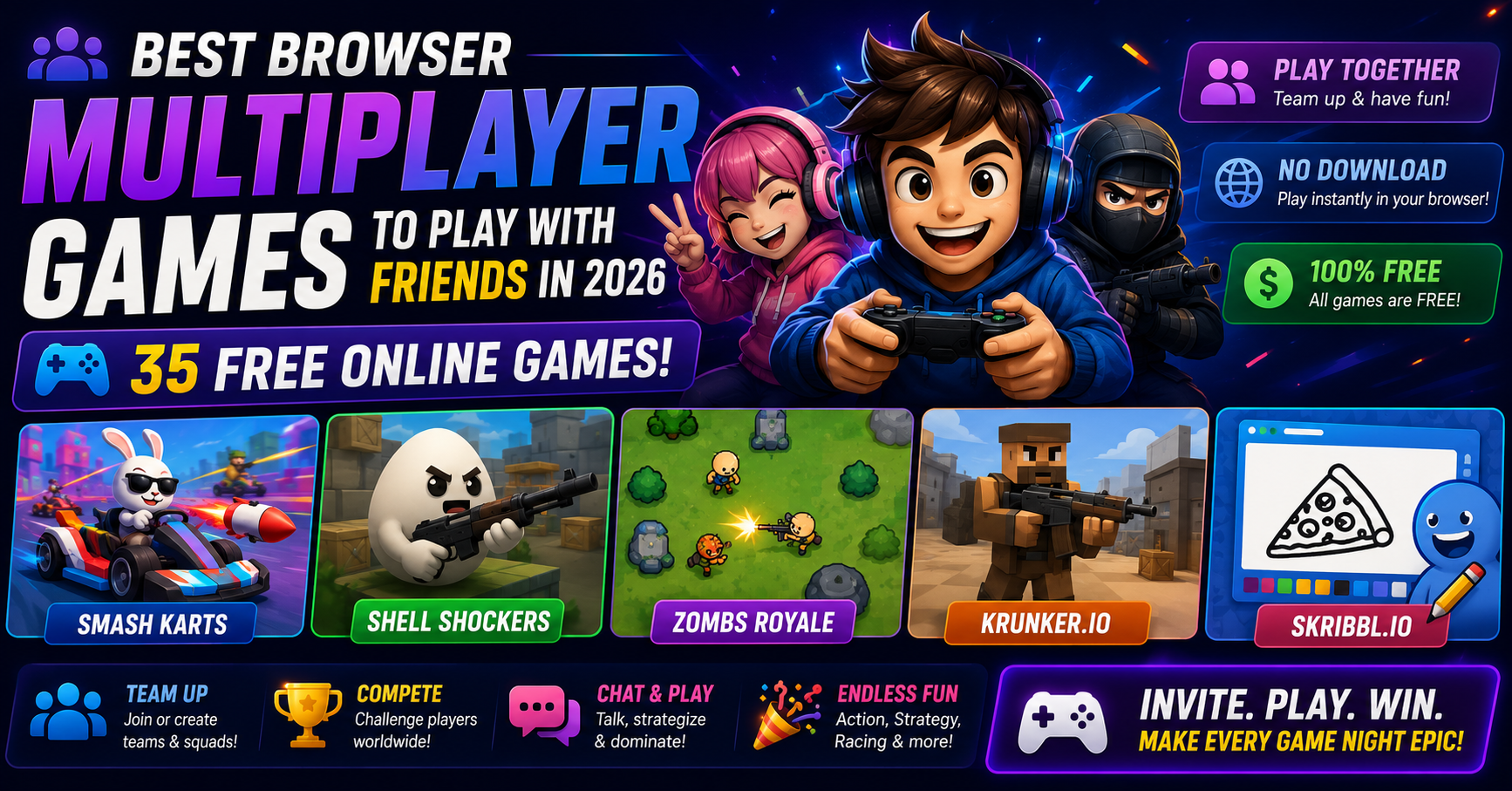 35 Best Browser Multiplayer Games to Play With Friends in 2026 (Free Online)
